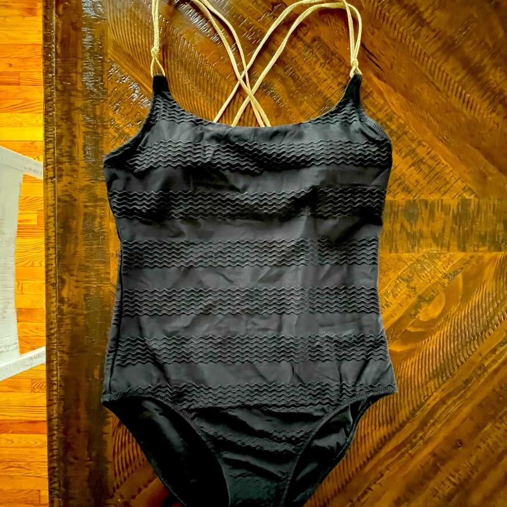 Aerie Black Scoop Neck One Piece